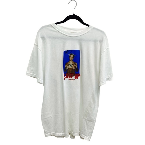 Tyler Posey "Shut Up" Graphic Band Tee Signed Unisex Shirt In White - Picture 5 of 8